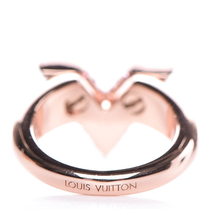 Louis Vuitton Crystal Essential V Strass Ring S 5.25 Pink Gold 3 of 7