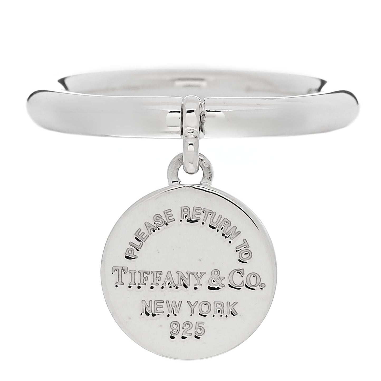 Sterling Silver Return to Tiffany Round Charm Ring 50 5.5