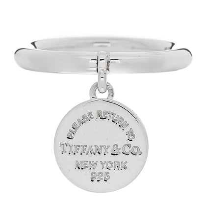 Tiffany Sterling Silver Return to Tiffany Round Charm Ring 50 5.5 1 of 5