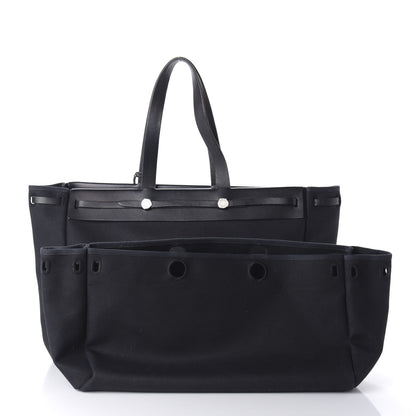 Hermes Toile Vache Hunter Herbag Cabas MM Black 10 of 10