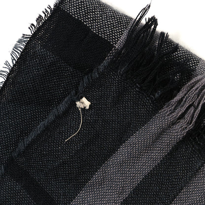 Burberry Wool Silk Gauze Giant Check Scarf Black 5 of 5