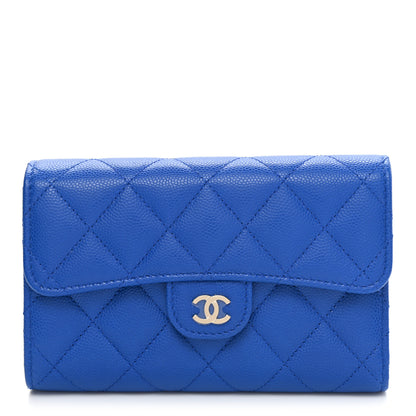 Chanel Caviar Quilted Medium Flap Wallet Blue 1 of 7
