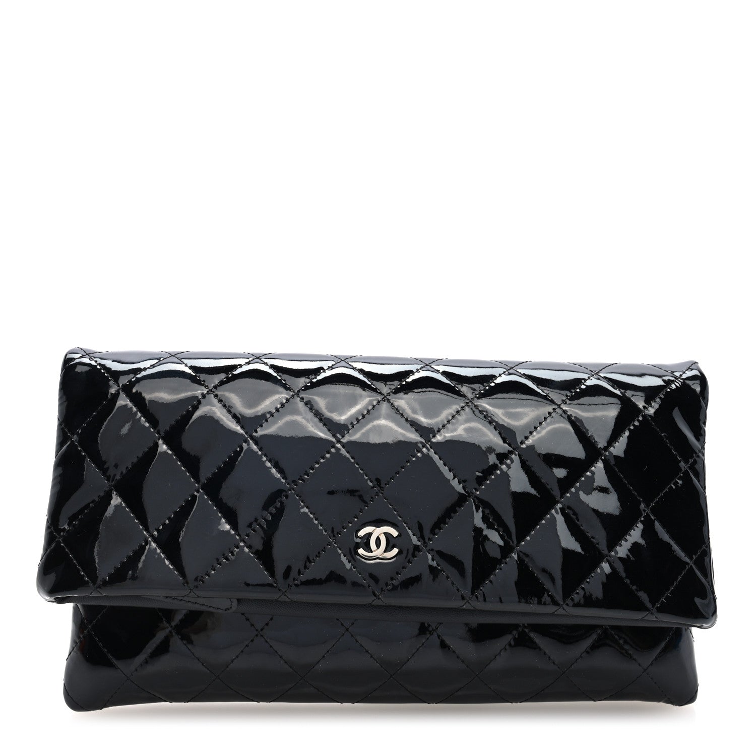 Chanel Patent Calfskin Quilted Beauty CC Clutch Black 1 of 7