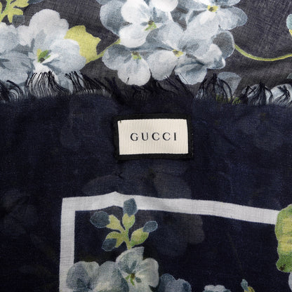 Gucci Modal Silk New Bloom Square Scarf Midnight Blue Sky Blue 4 of 4