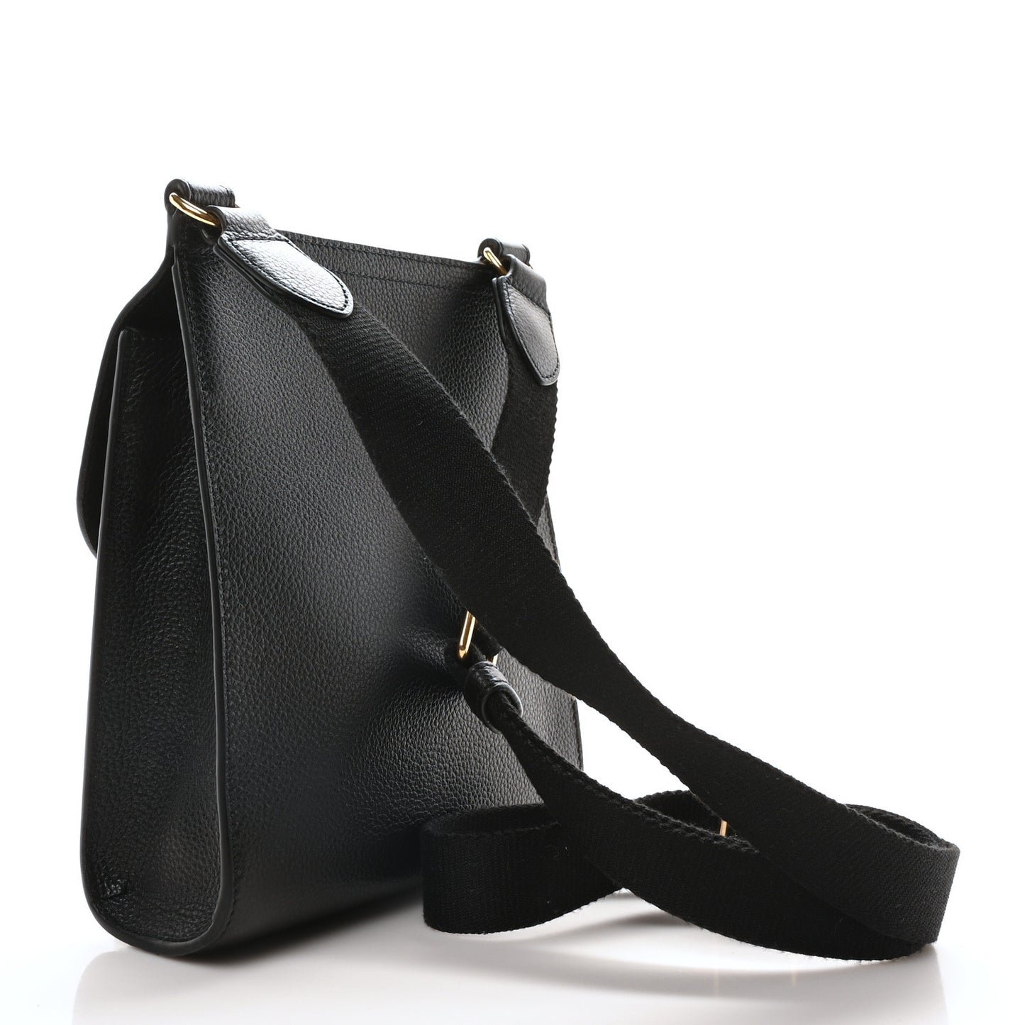 Natural Grain Calfskin Antony Messenger Crossbody Black