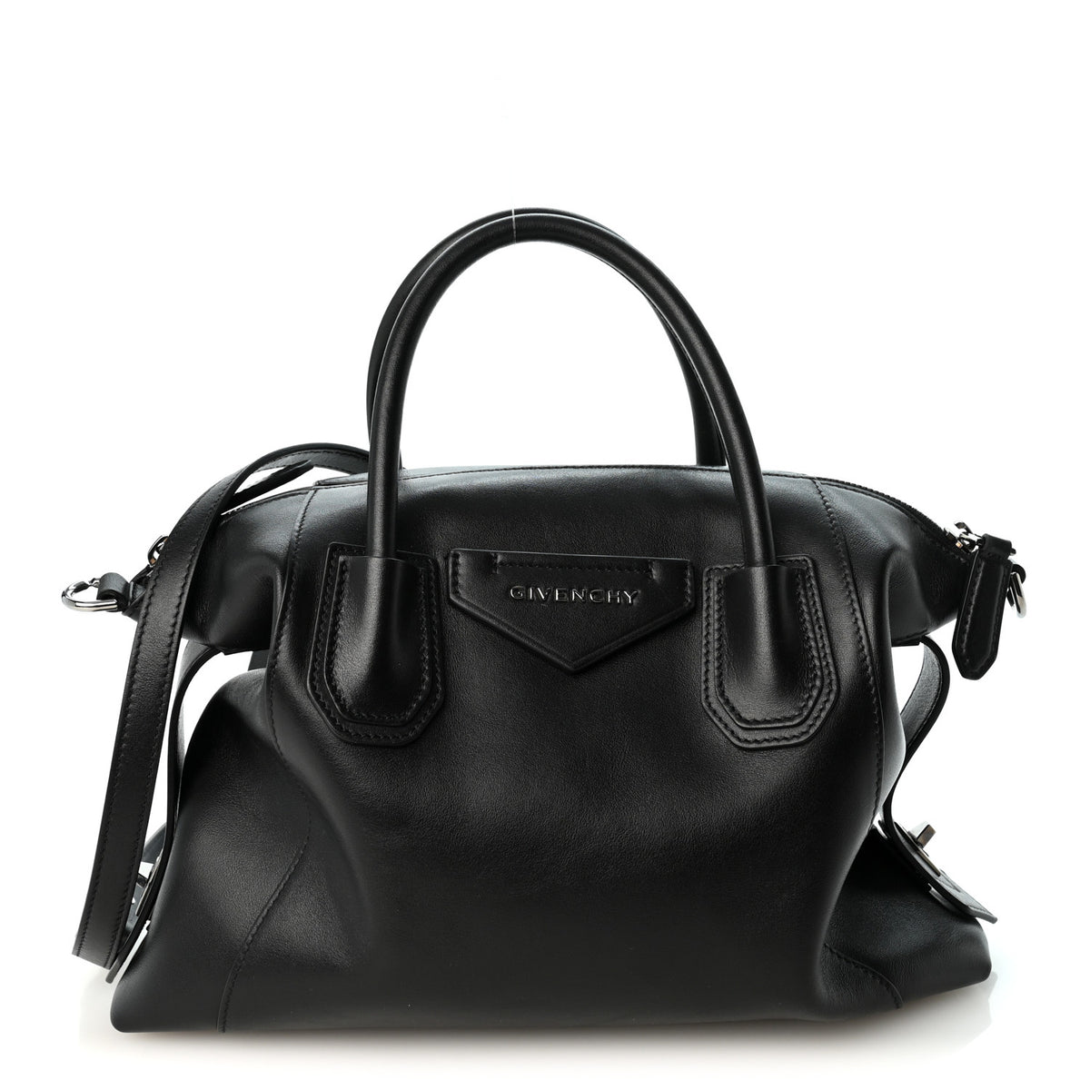 Smooth Calfskin Small Soft Antigona Black