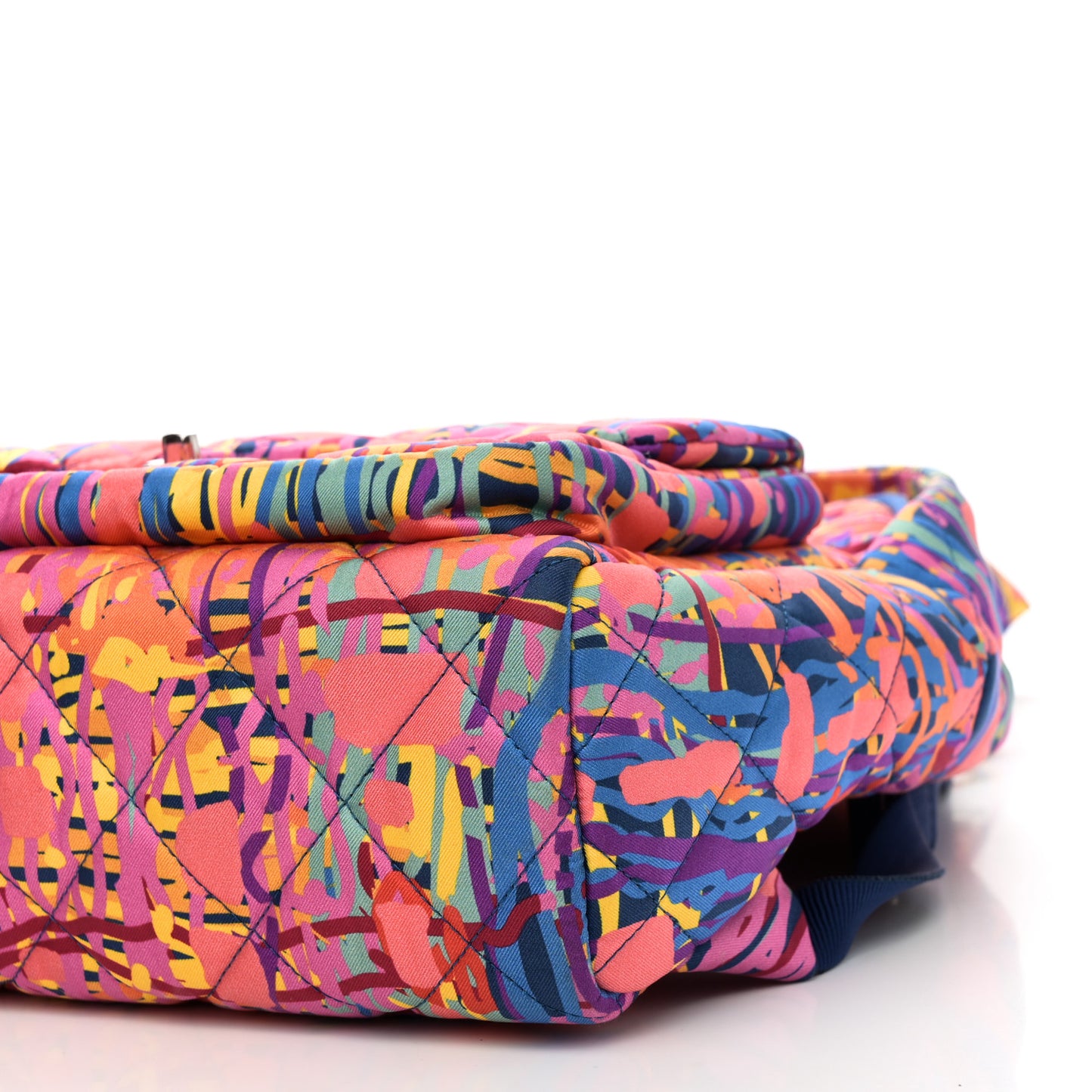 Foulard Fabric Quilted Printed Backpack Pink