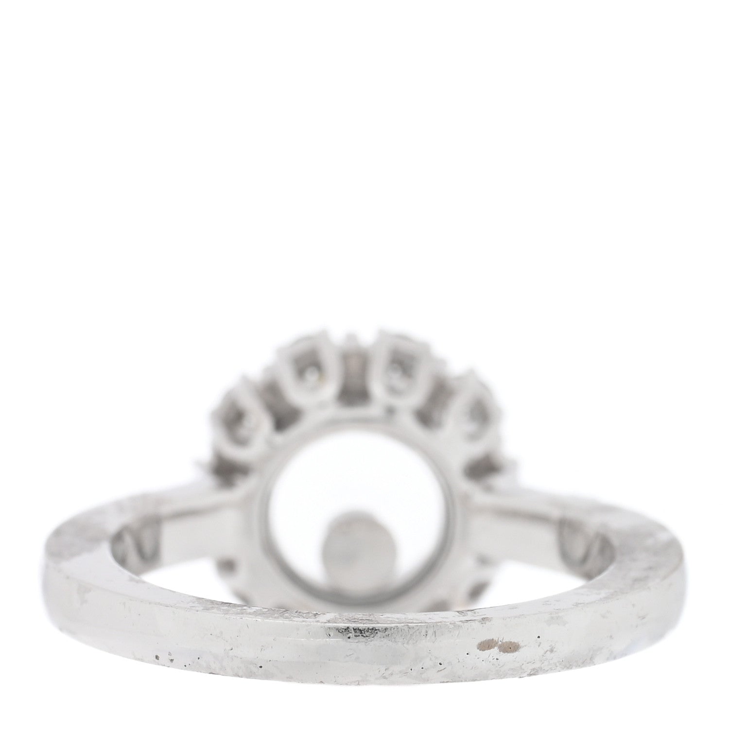 Chopard 18K White Gold Diamond Happy Diamond Round Pave Ring 48 4.5 3 of 4