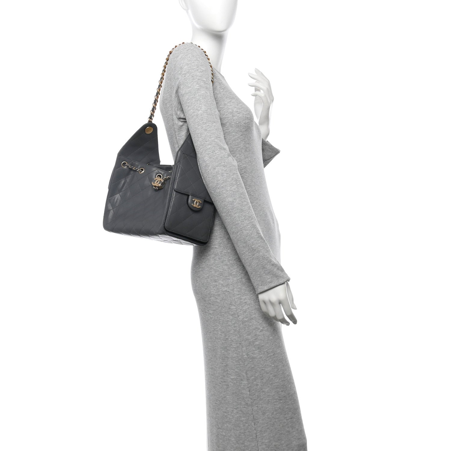Chanel Caviar Quilted Small Chanel 25 Handbag Dark Grey 2 of 10