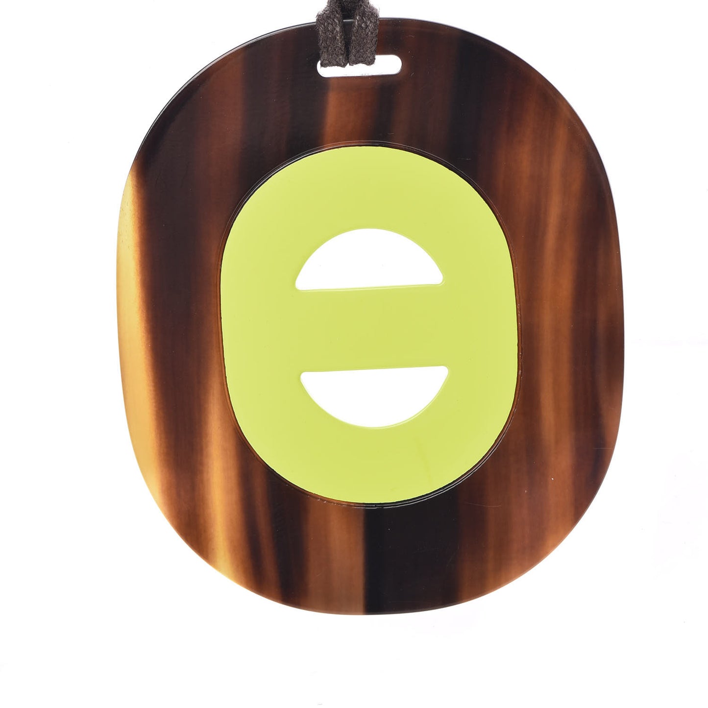 Lacquered Buffalo Horn Fidelio Pendant Necklace