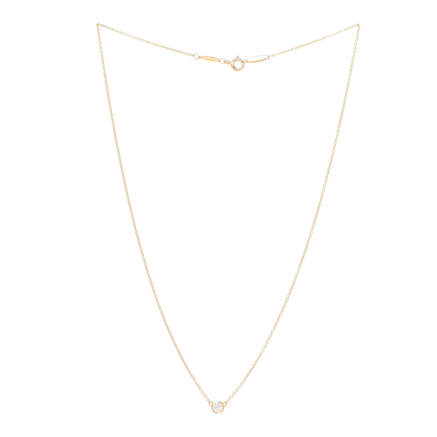 18K Yellow Gold Diamond .17ct Elsa Peretti Diamonds by the Yard Pendant Necklace