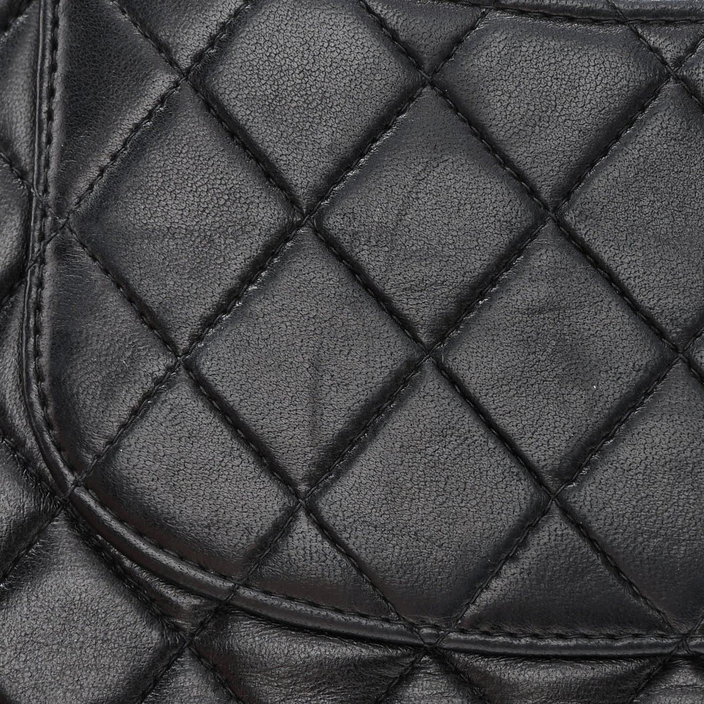 Lambskin Quilted Medium Double Flap Black