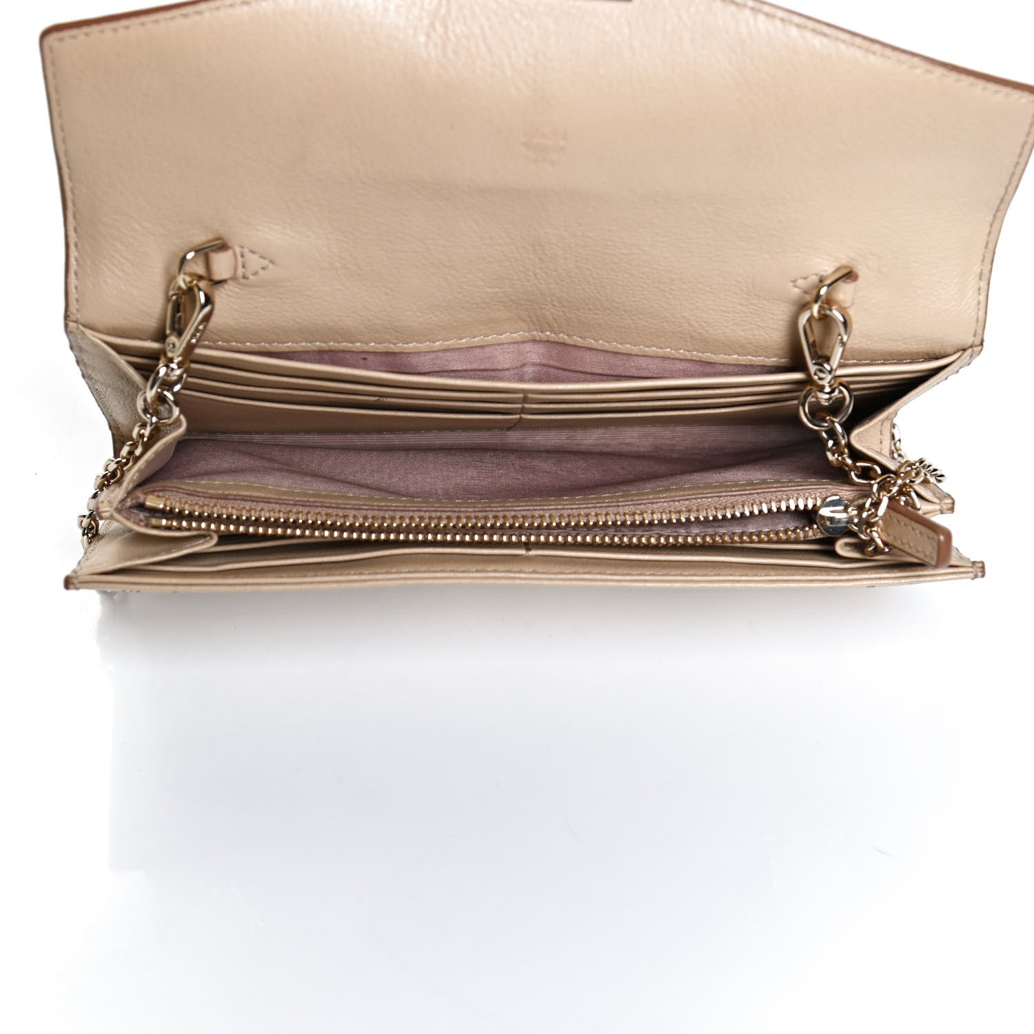 MCM Metallic Visetos Patricia Wallet On Chain Gold 5 of 12