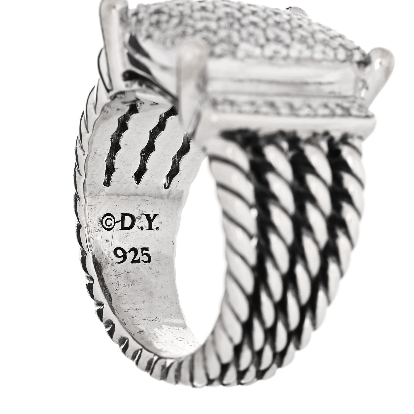 Sterling Silver Diamond 16mm Wheaton Ring 54 7