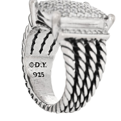 David Yurman Sterling Silver Diamond 16mm Wheaton Ring 54 7 4 of 4