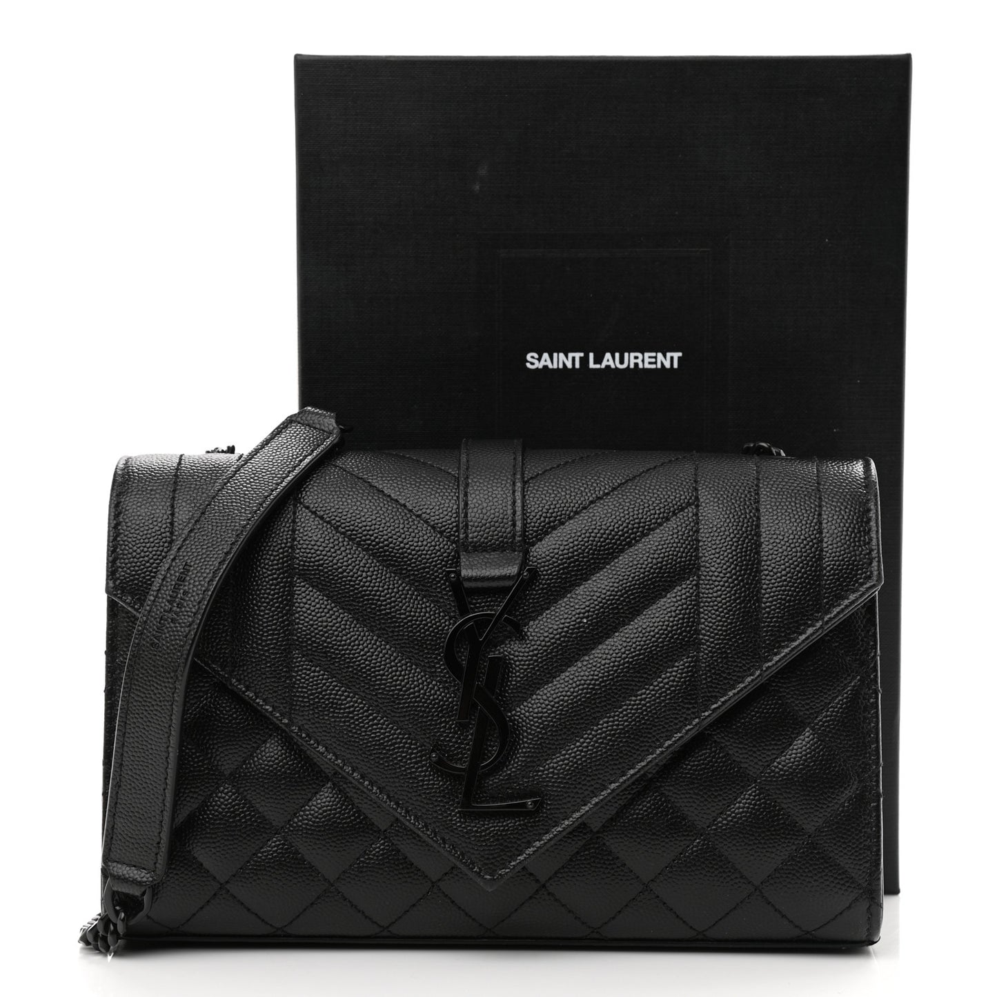 Grain De Poudre Textured Mixed Matelasse Triquilt Small Monogram Satchel Black
