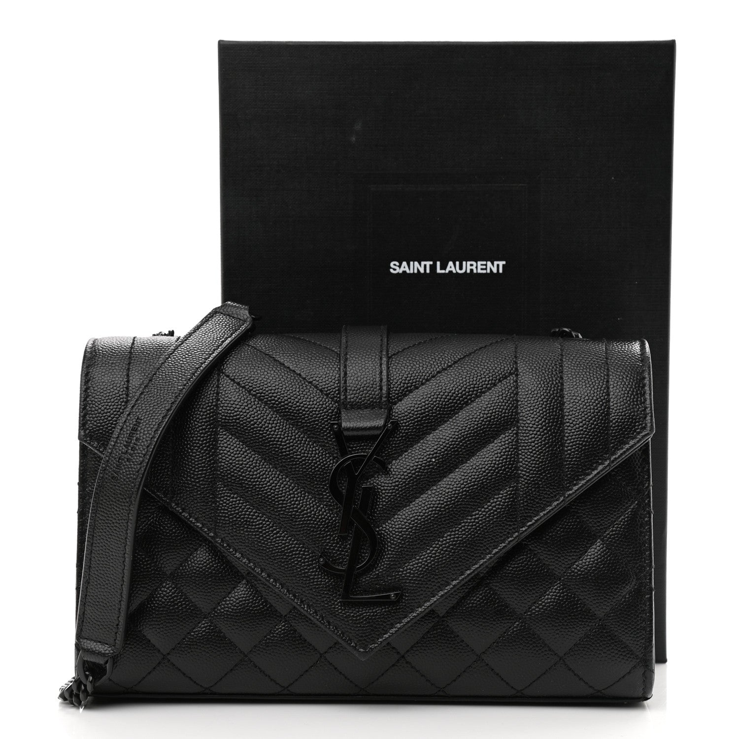 Saint Laurent Grain De Poudre Textured Mixed Matelasse Triquilt Small Monogram Satchel Black 14 of 14