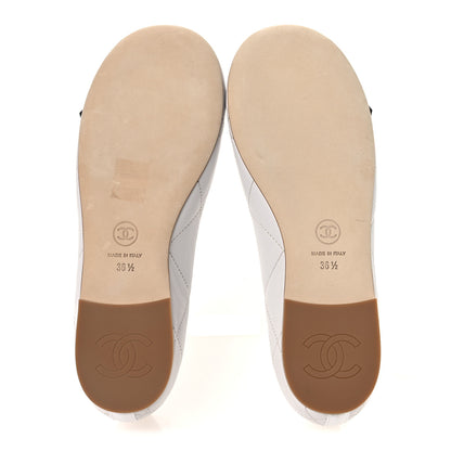 Chanel Lambskin Quilted CC Cambon Ballet Flats 36.5 Black White 7 of 11