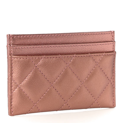 Chanel Metallic Caviar Quilted Reissue Card Holder Rose Gold 3 of 12