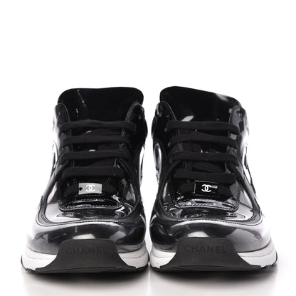Chanel Calfskin Patent Transparent Sneakers 40.5 Black 2 of 9