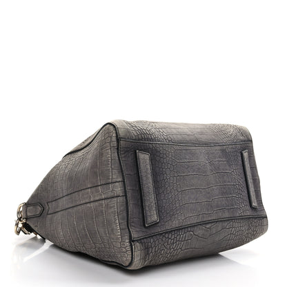 Givenchy Nubuck Crocodile Embossed Medium Antigona Washed Black 3 of 8