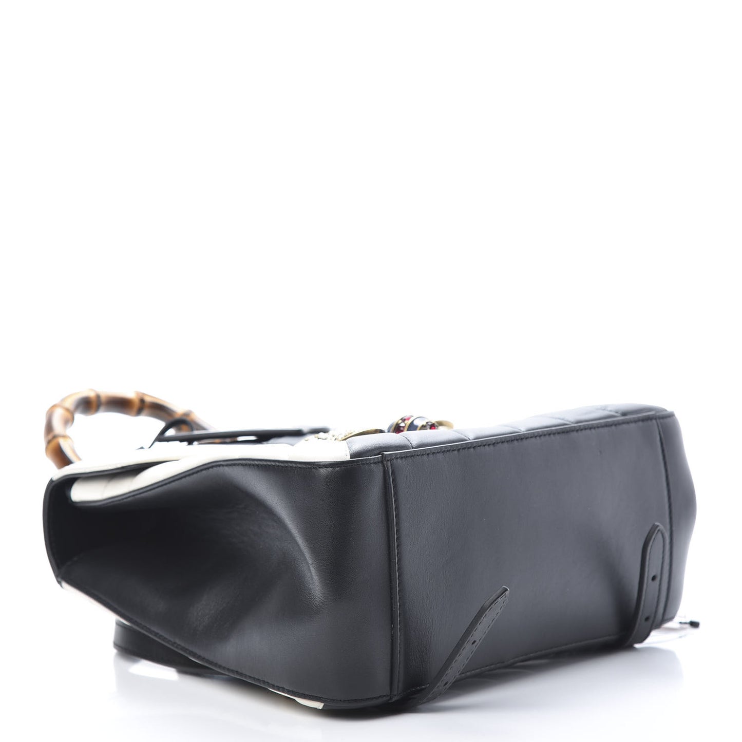 Calfskin Bamboo Trapuntata Queen Margaret Backpack Mystic White Black