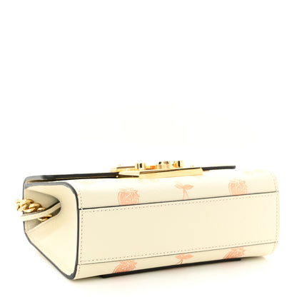 Gucci Textured Dollar Calfskin Berry Print Small Padlock Shoulder Bag Mystic White Light Copper 4 of 10