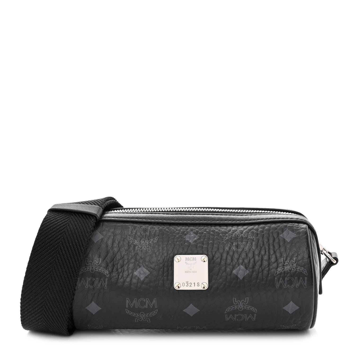 MCM Visetos Mini Barrel Crossbody Bag Black 1 of 9