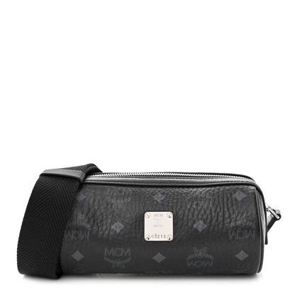 MCM Visetos Mini Barrel Crossbody Bag Black 1 of 9