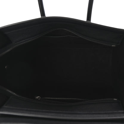 Celine Drummed Calfskin Micro Luggage Black 5 of 10