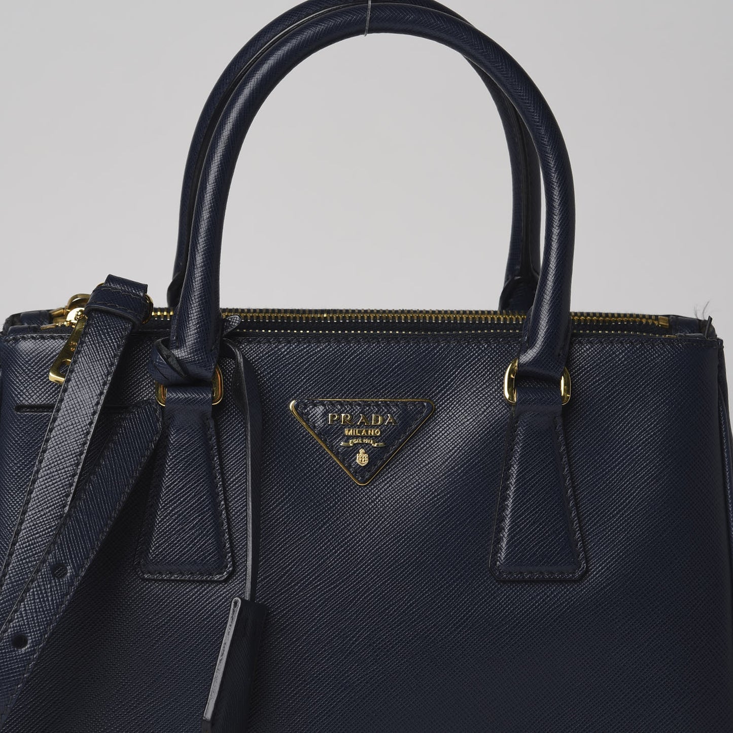 Saffiano Mini Galleria Double Zip Tote Baltico