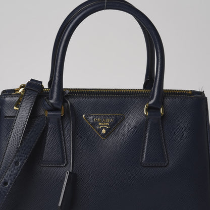Prada Saffiano Mini Galleria Double Zip Tote Baltico 8 of 8