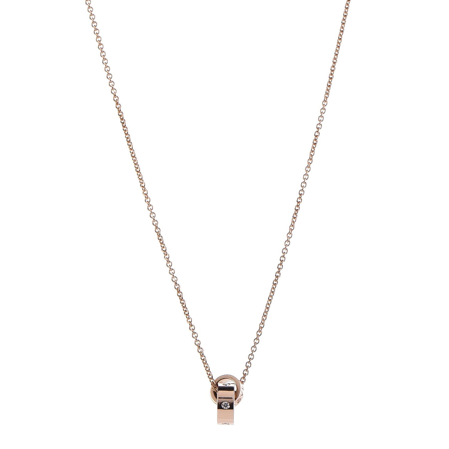 Bulgari 18K Rose Gold Diamond BVLGARI BVLGARI Link Pendant Necklace 1 of 11