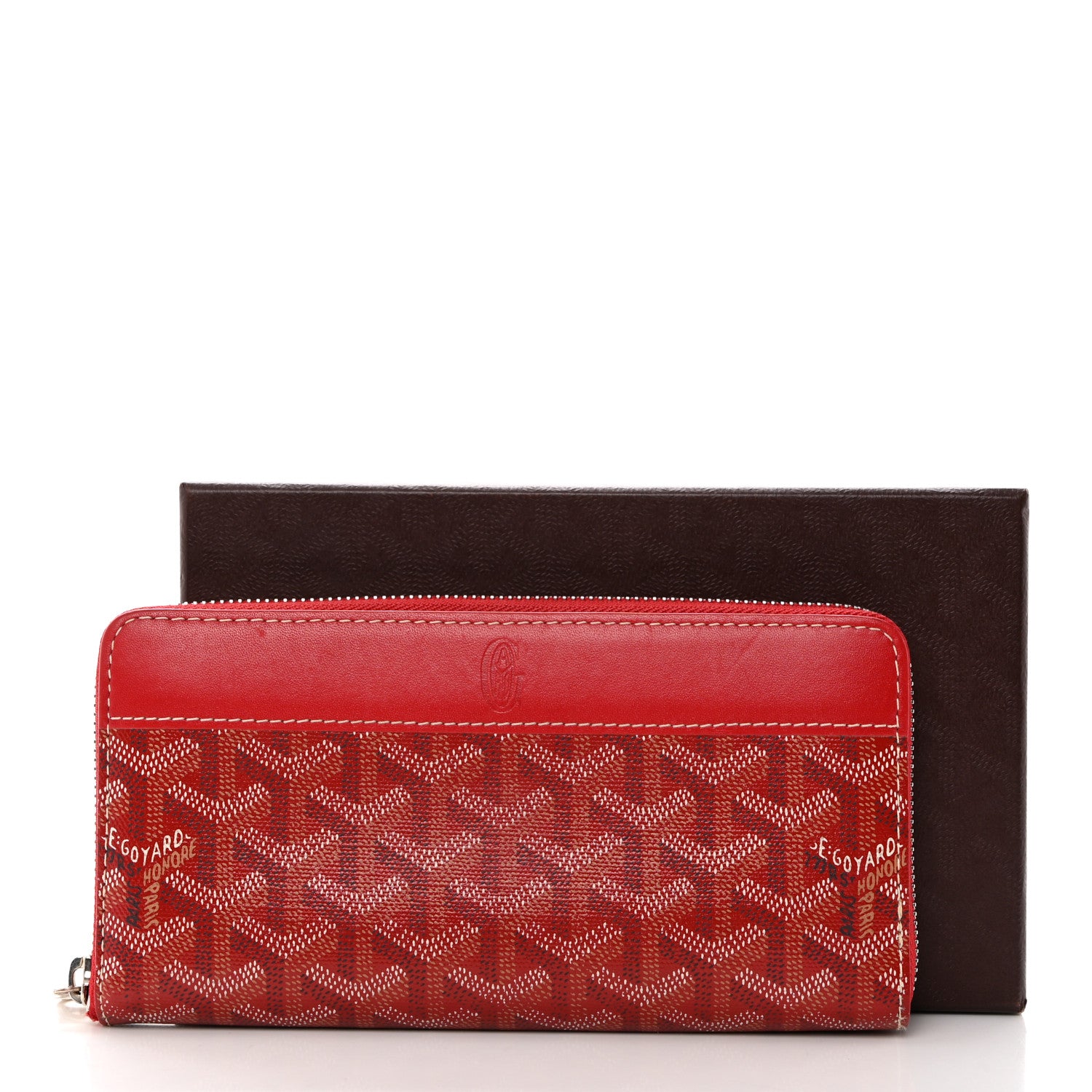 Goyard Goyardine Matignon Zip Around GM Wallet Red 1476593