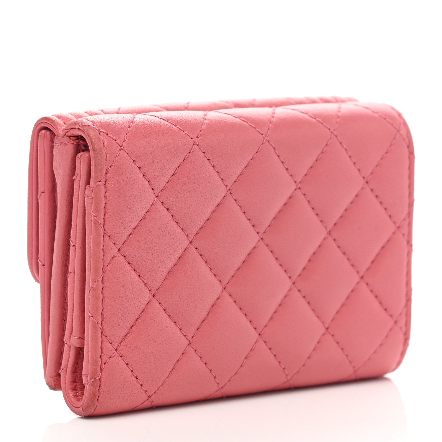 Chanel Lambskin Quilted Small Boy Flap Wallet Pink 3 of 8