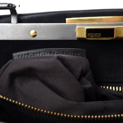 Fendi Vitello Suede Medium Peekaboo Iconic Satchel Black 11 of 12