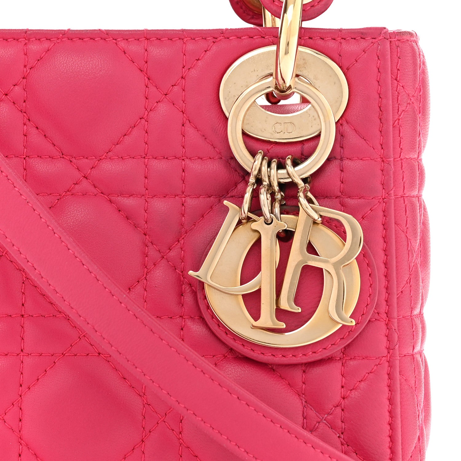 Christian Dior Lambskin Cannage Mini Lady Hot Pink 8 of 12
