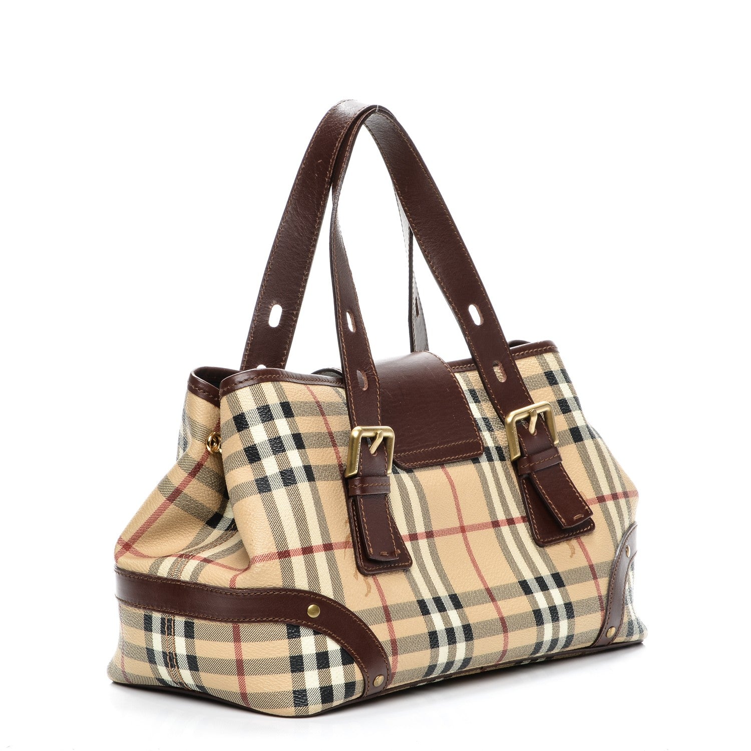 Burberry Haymarket Check Buckle Satchel 3 of 7