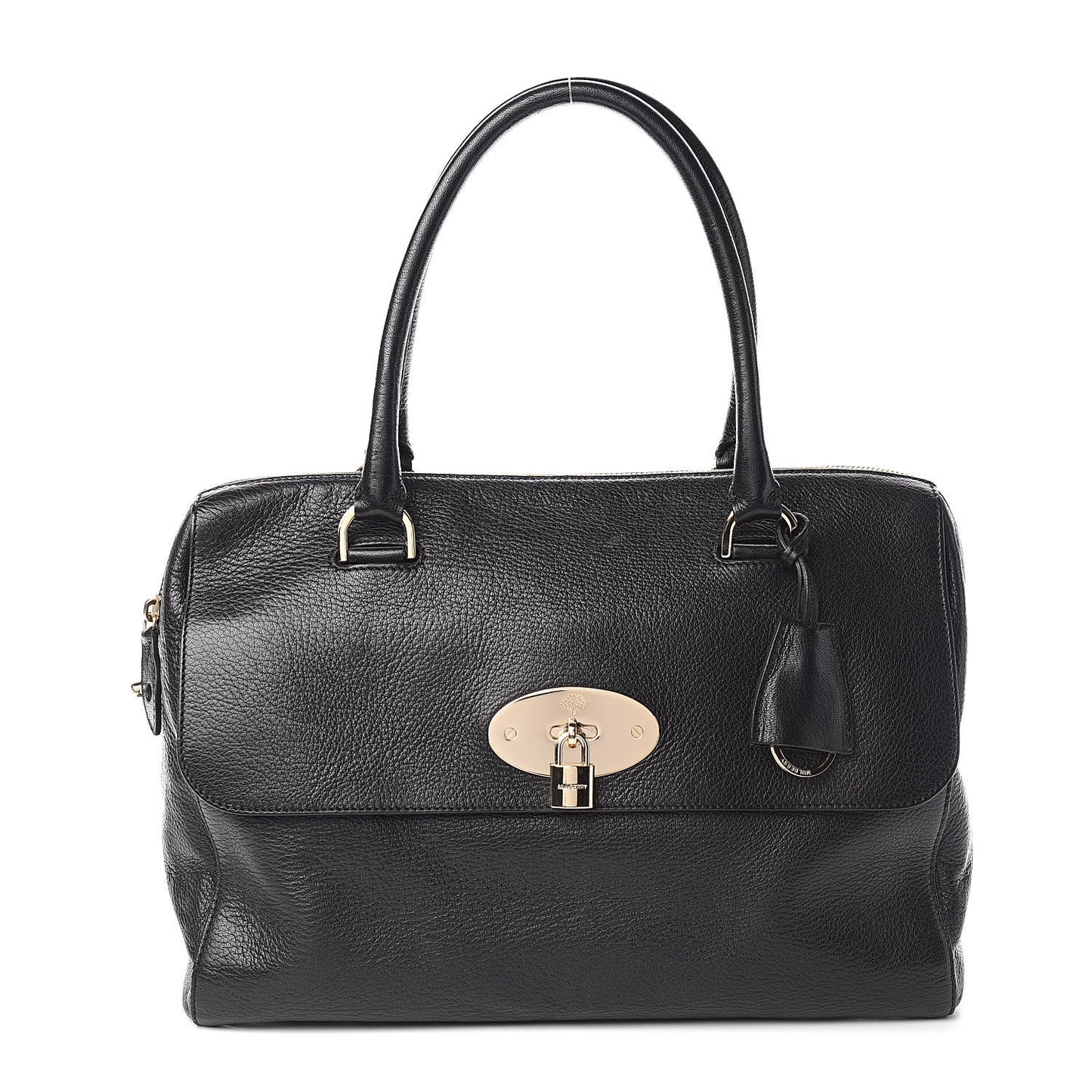 Grainy Leather Medium Del Rey Satchel Black