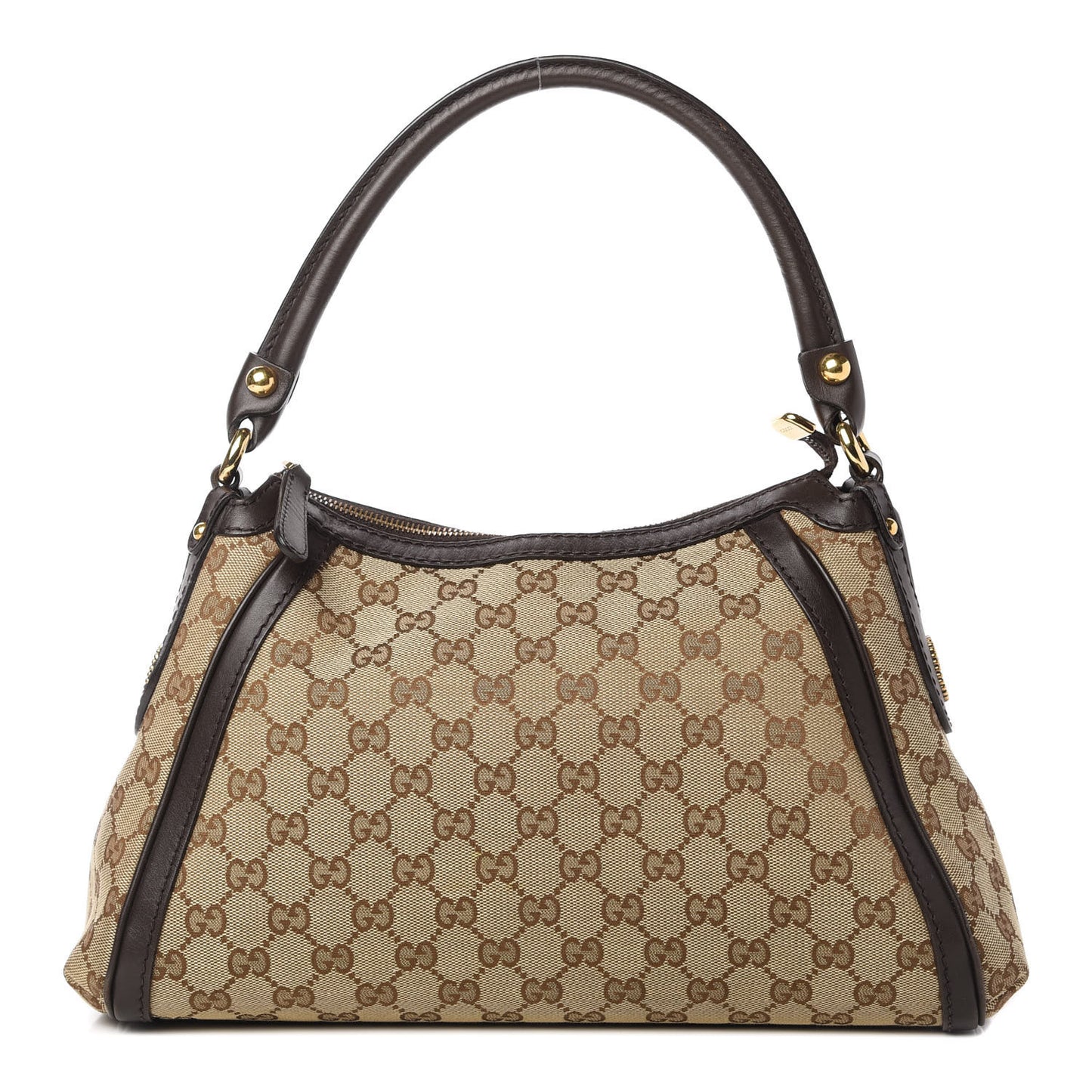 Monogram Small Scarlett Studded Interlocking G Hobo Dark Brown