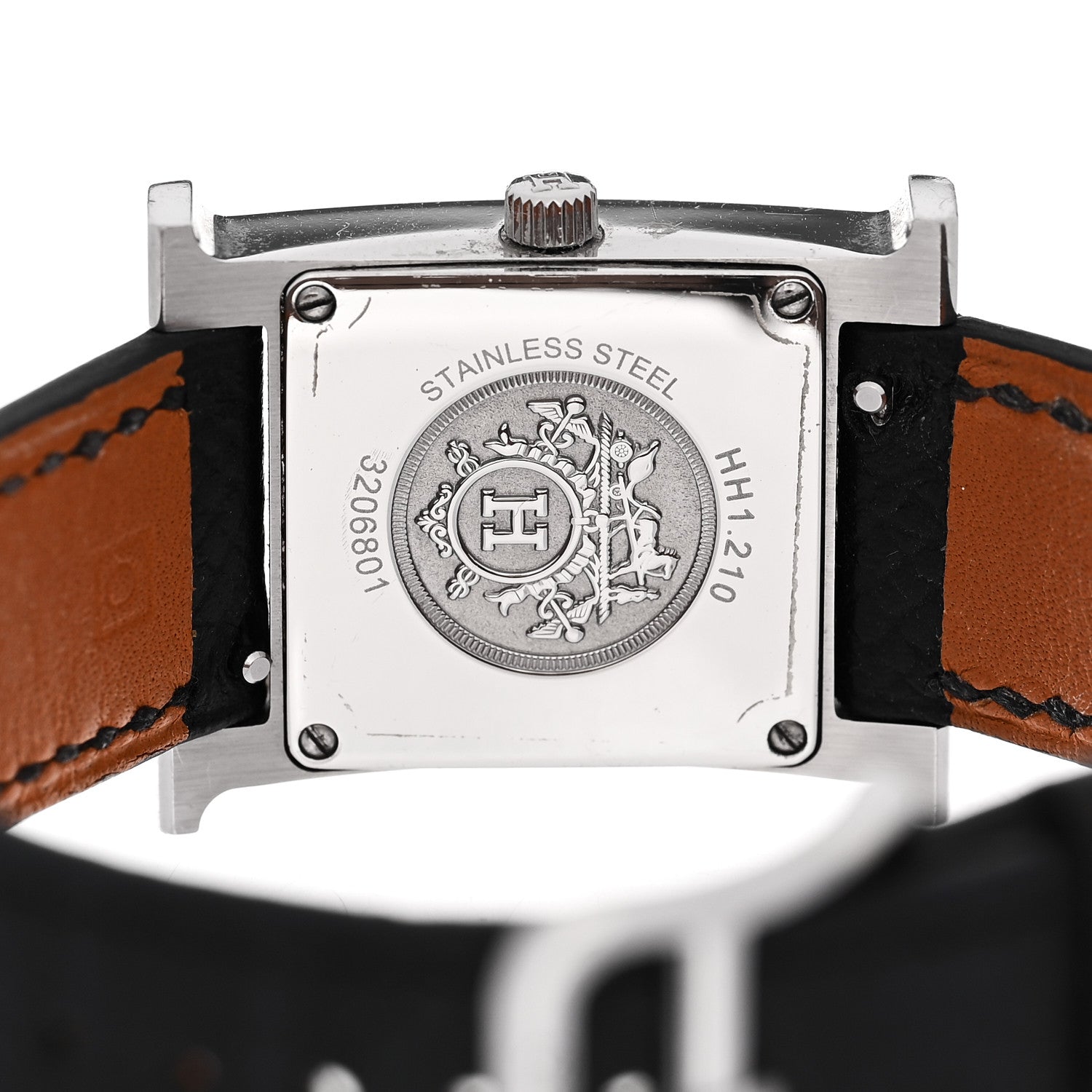 Hermes Stainless Steel Epsom 21mm Heure H Hour Quartz Watch Noir 4 of 5