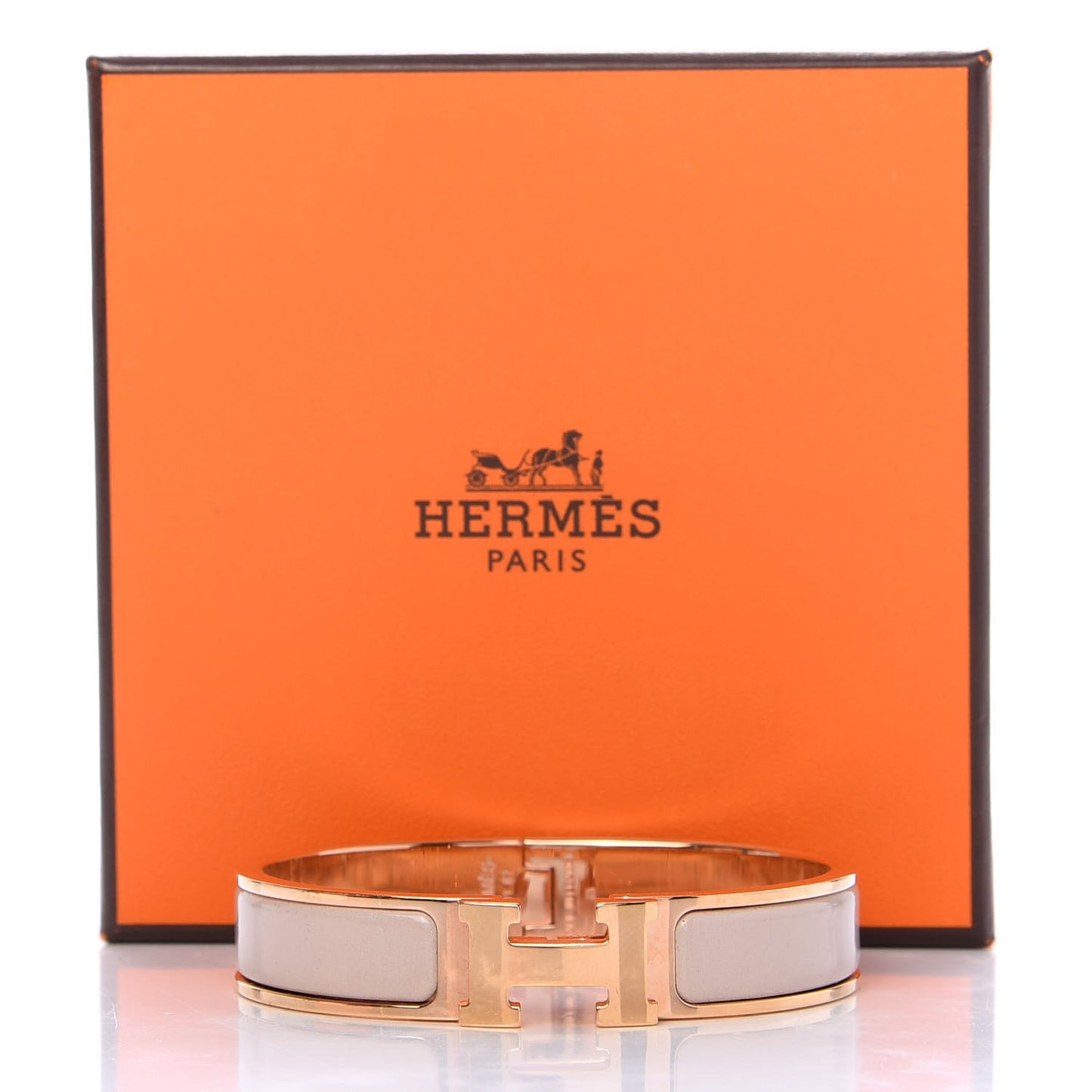 Enamel Narrow Clic Clac H Bracelet PM Beige Rose