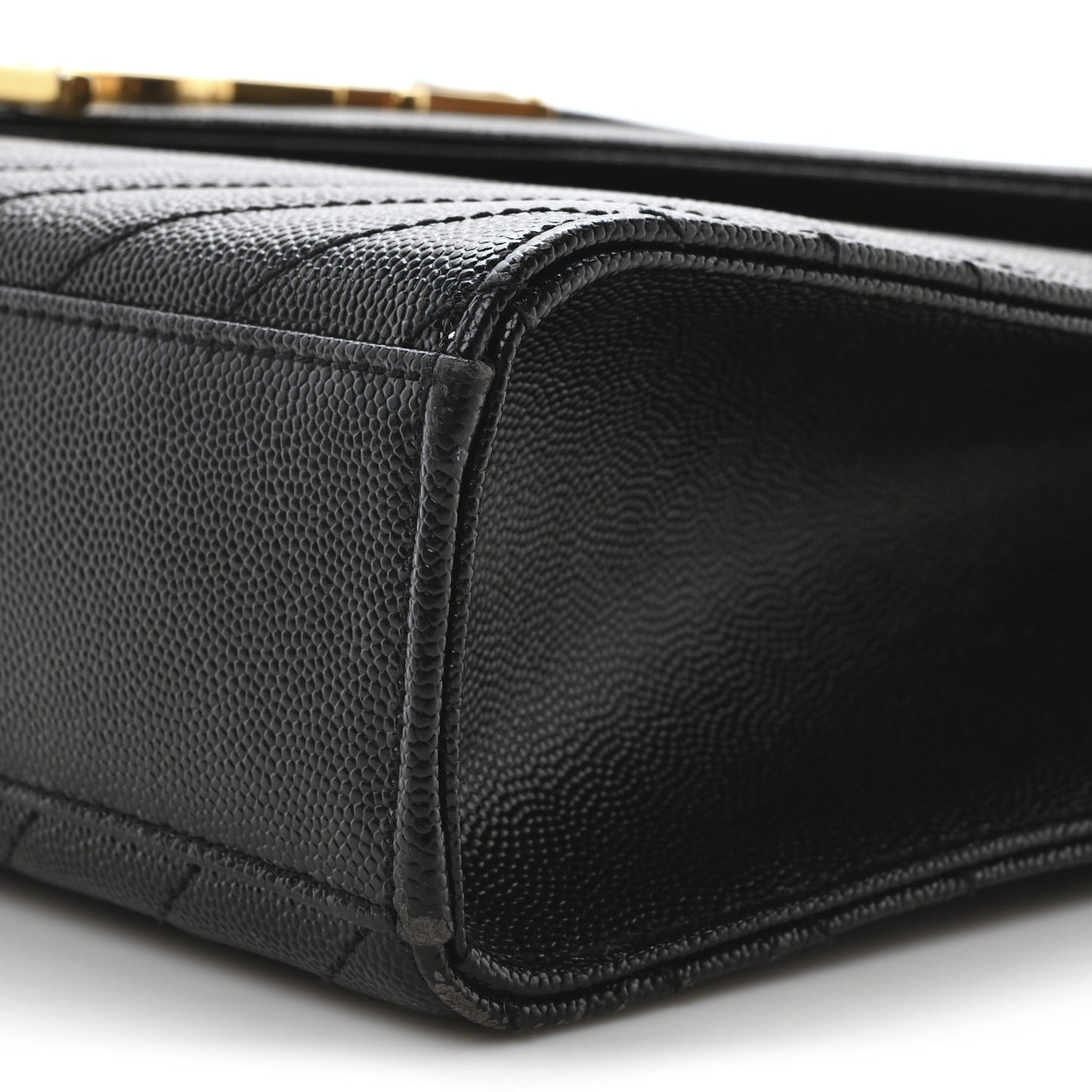 Grain De Poudre Matelasse Chevron Large Monogram Satchel Black