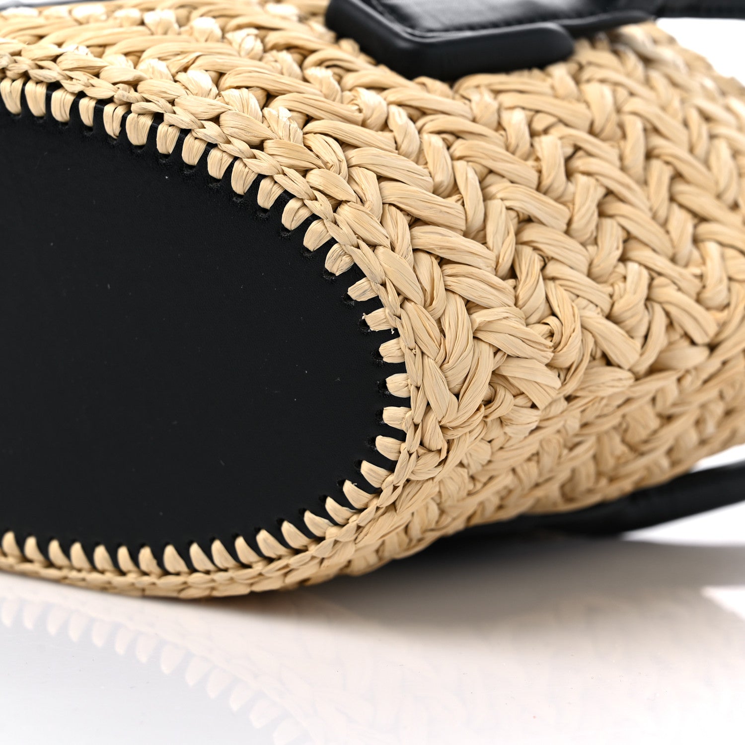 Bottega Veneta Raffia Calfskin Small Arco Basket Black 10 of 10