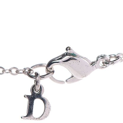 Christian Dior Metal Heart Beaded CD Necklace Silver 3 of 4