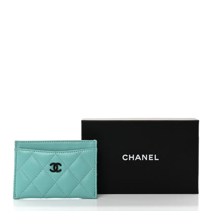 Chanel Lambskin Quilted Card Holder Turquoise 9 of 9