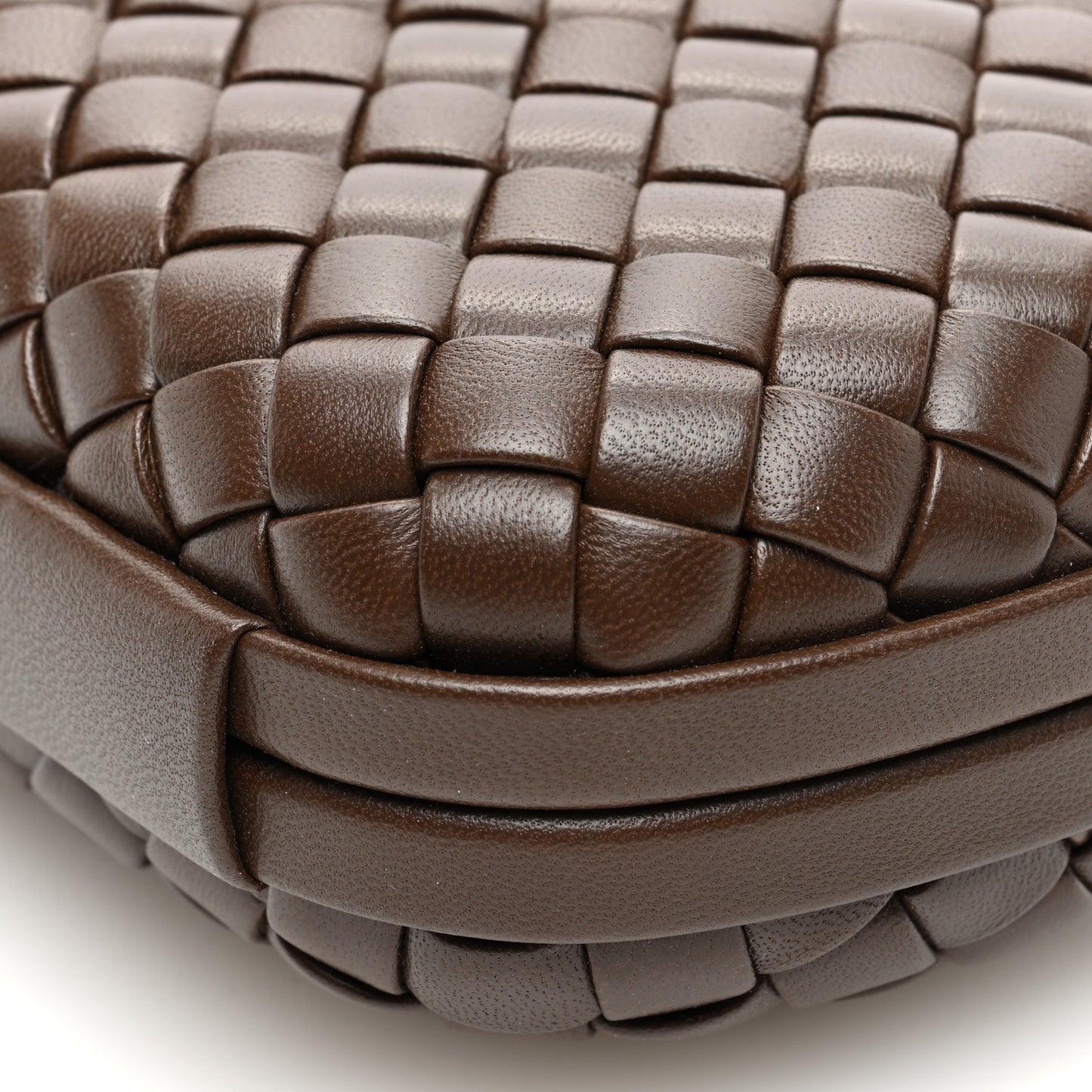 Nappa Intrecciato Knot Clutch Madder Brown