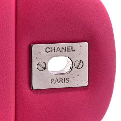 Chanel Lambskin Quilted Jumbo Double Flap Dark Pink 6 of 15