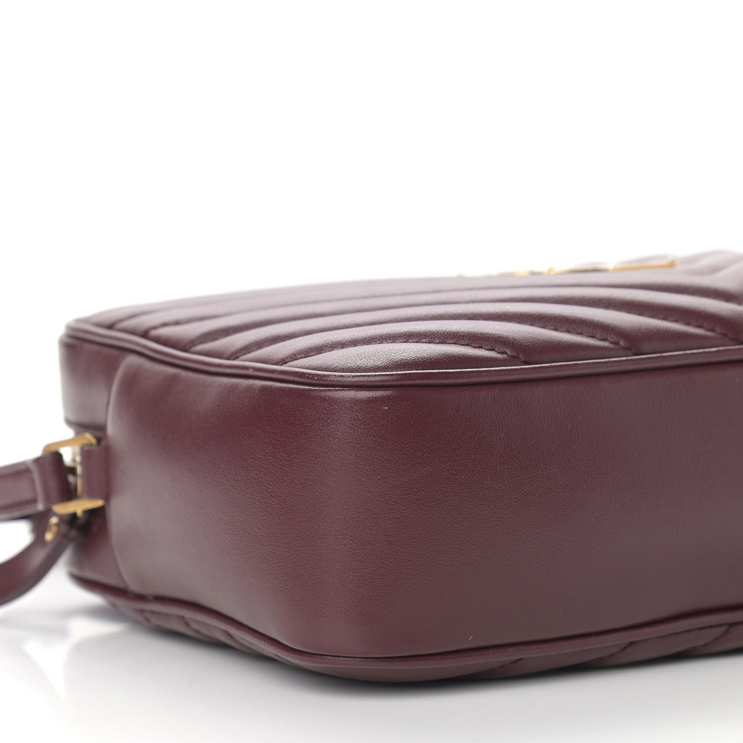 Calfskin Matelasse Monogram Lou Camera Bag Dark Legion Red