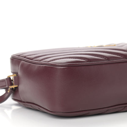 Saint Laurent Calfskin Matelasse Monogram Lou Camera Bag Dark Legion Red 8 of 9